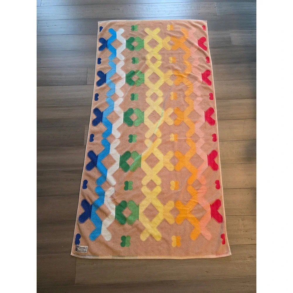 Ipanema Originals Rainbow Beach Towel Cotton Made in Brazil Geometric Floral